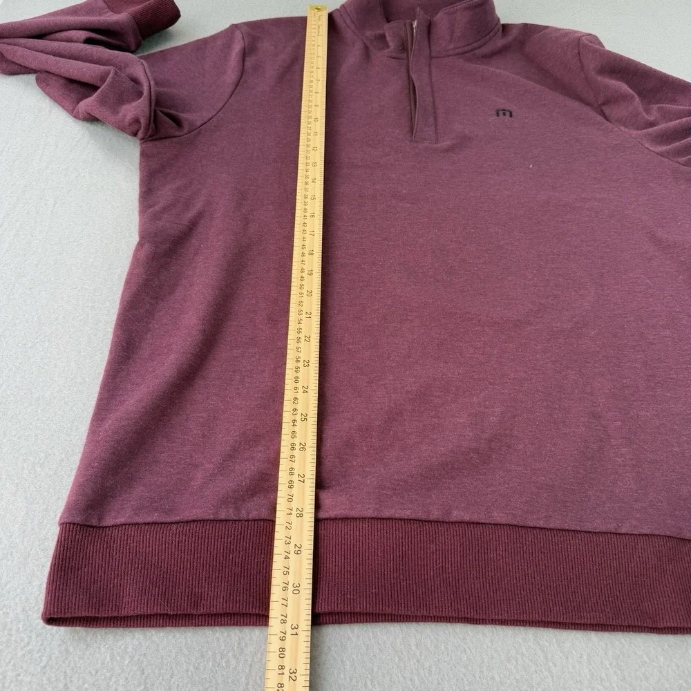Travis Mathew Cloud Quarter Zip 2.0 Pullover Men XL Dark Red Fleece Golf Sweater